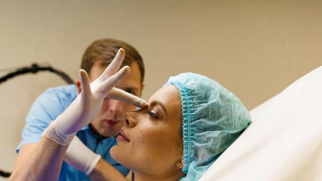 Medical infographic comparing costs and financing options for laser nose correction procedures.
