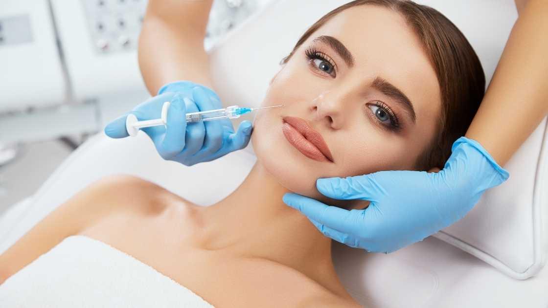 Methods of filling nasolabial furrows illustrated using before-and-after facial images.